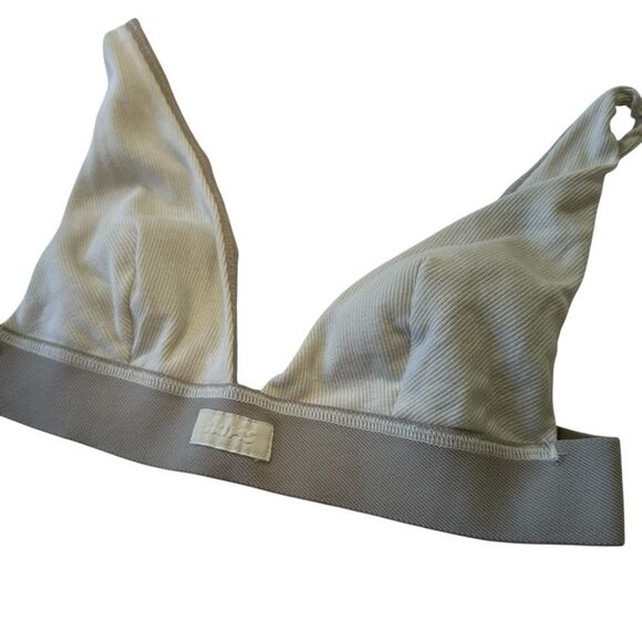 Skims Cotton Rib Plunge Bralette in Bone Size M - Picture 4 of 8